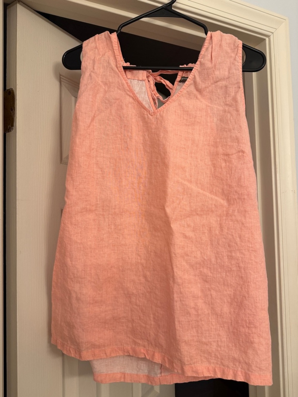 Tommy Bahama Peach Linen V-Neck Tank Top
